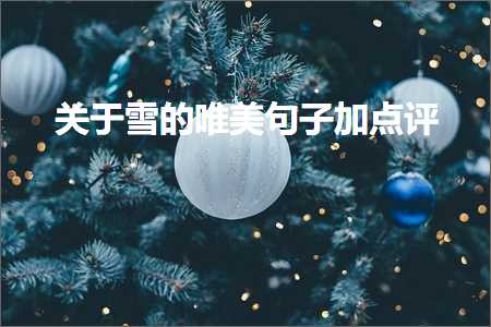 关于雪的唯美句子加点评（文案363条）